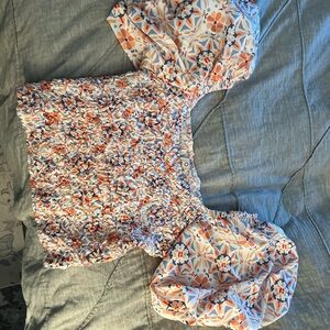 Floral Smocked Puff Sleeve Top